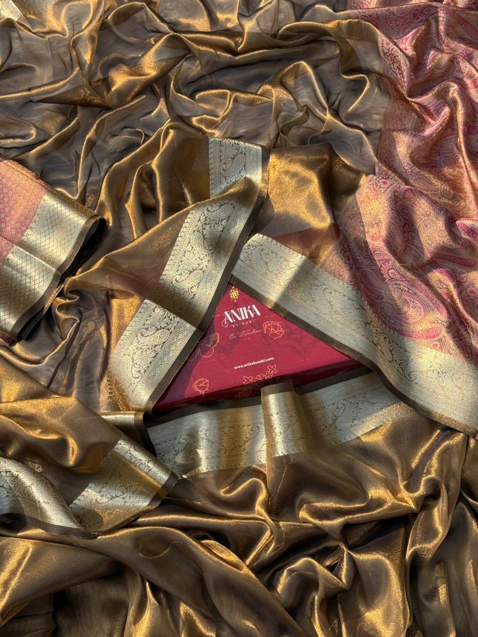 Anika's Bronze Tissue Silk Saree-BTS18 - Image 8