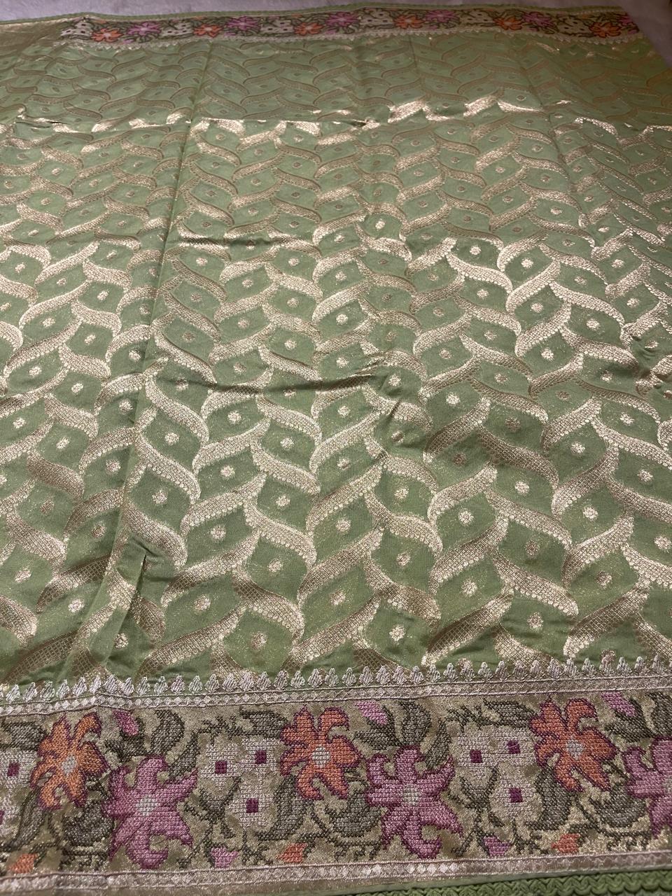 ANAHA-FLORA GREEN SAREE - Image 3