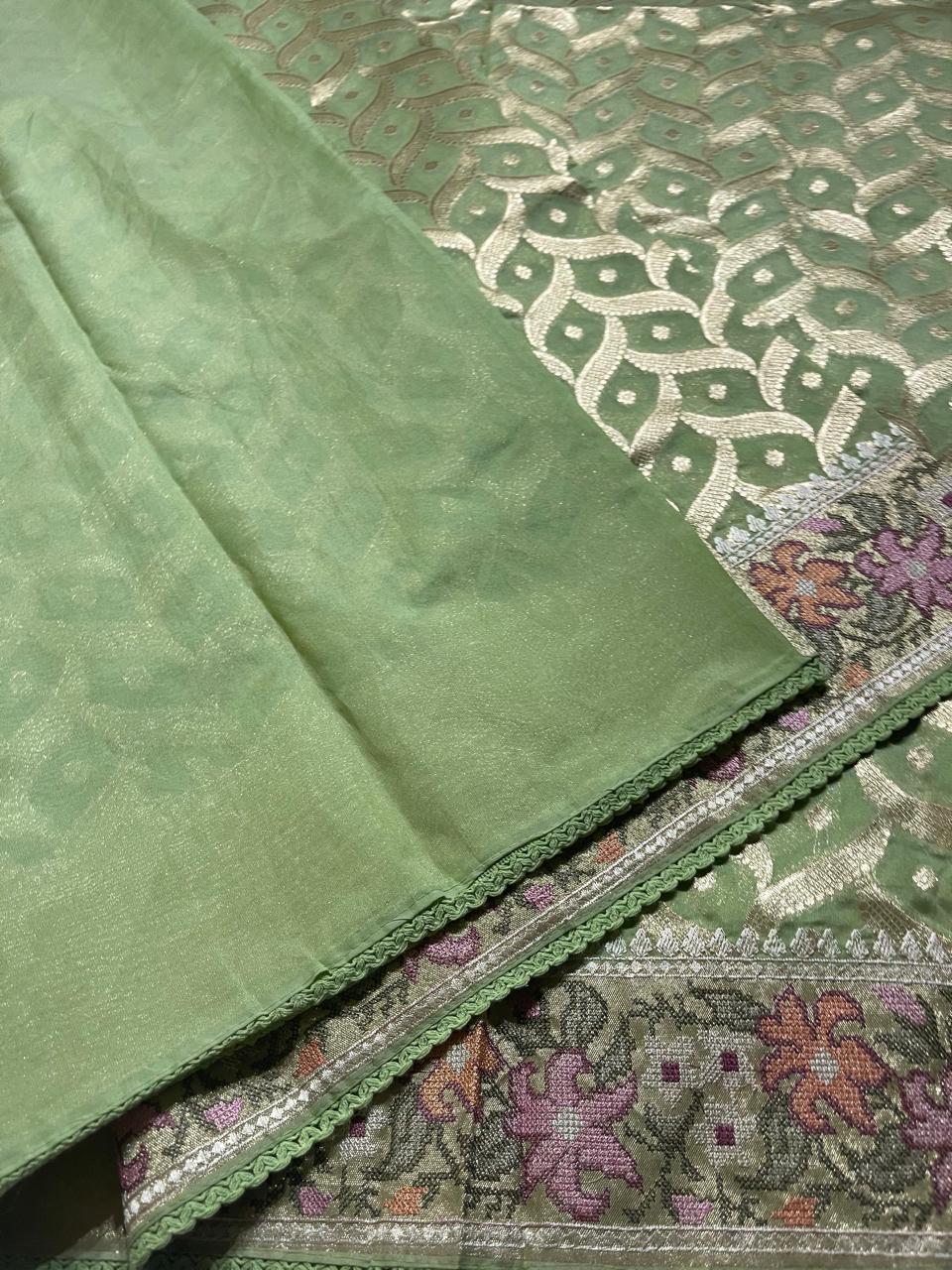 ANAHA-FLORA GREEN SAREE - Image 5