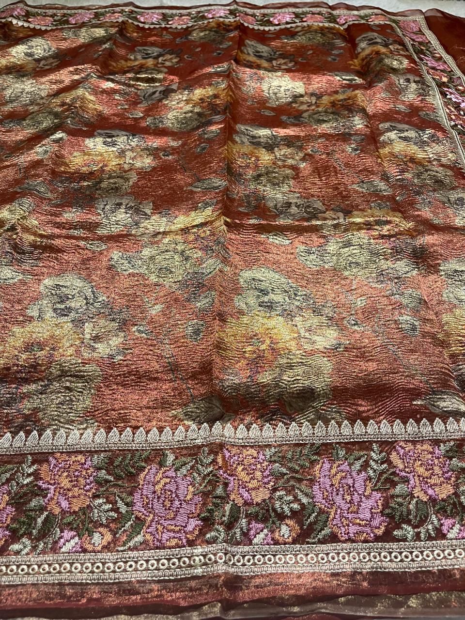 HEERAMANDI CRUSH-RUSTIC MAUVE SAREE - Image 4