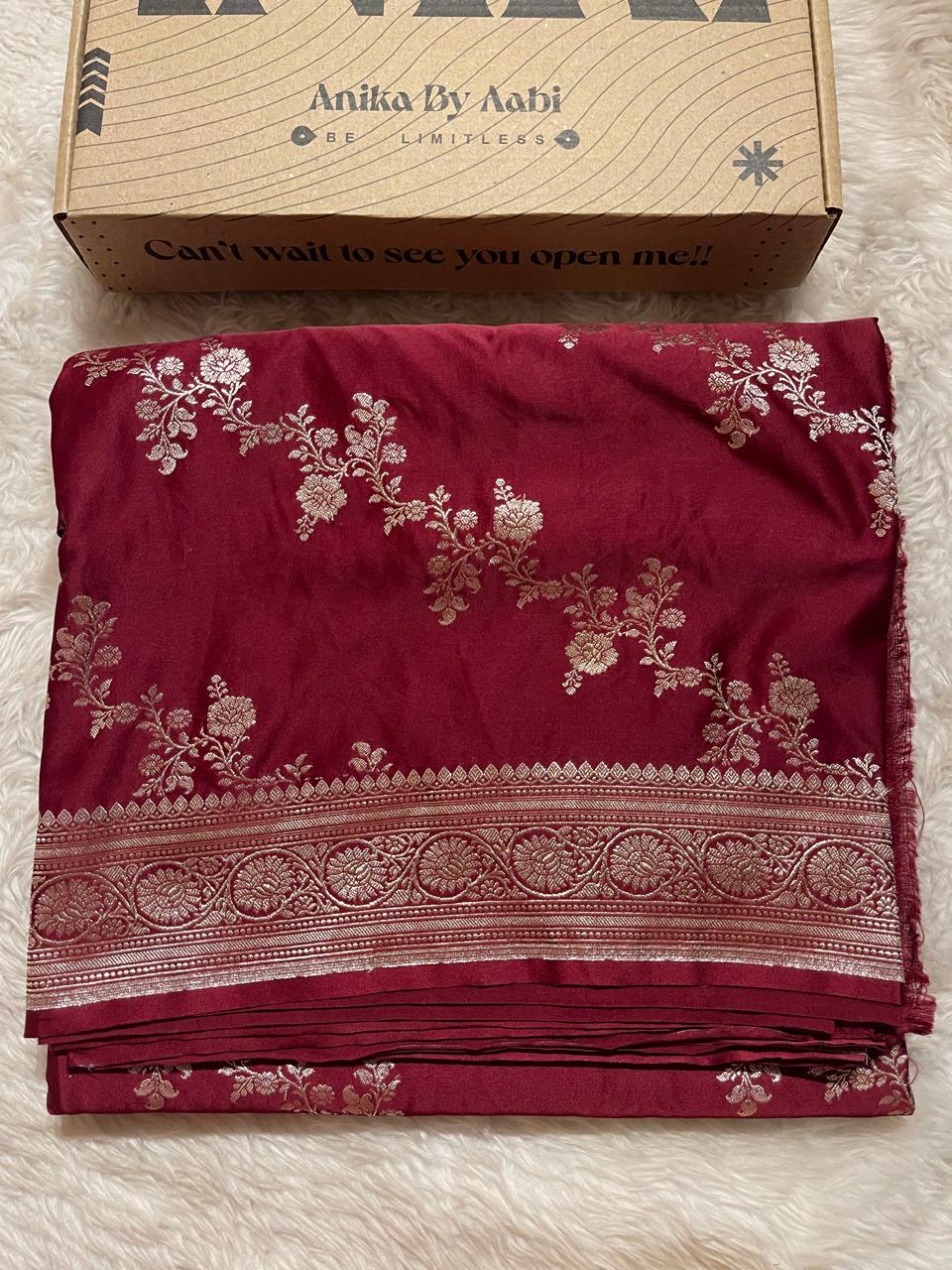 KEERTHI- DEEP MAROON LUXE SAREE - Image 6