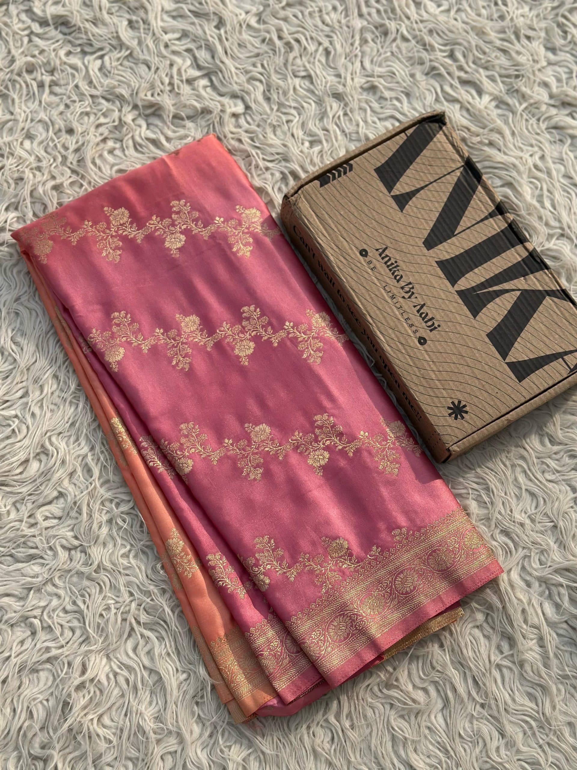 KEERTHI-PINK DELIGHT BANARASI LUXE SAREE - Image 6