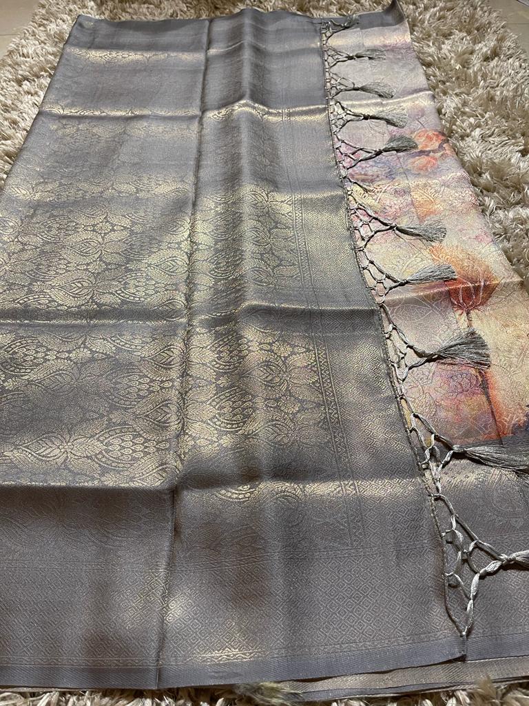 OCTANE-PASTEL GREY SAREE - Image 6