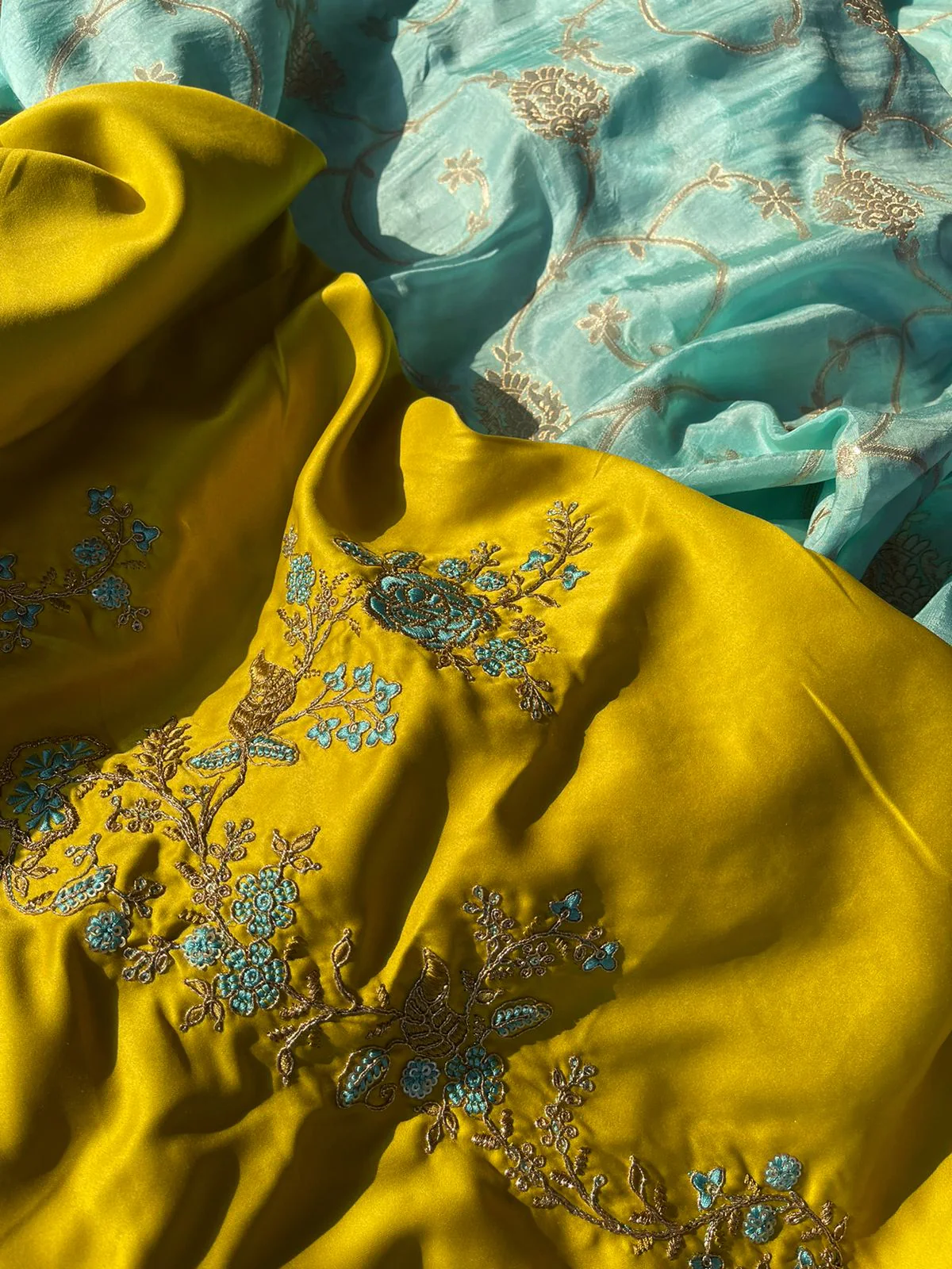 SUHA- SEA BLUE SAREE - Image 13