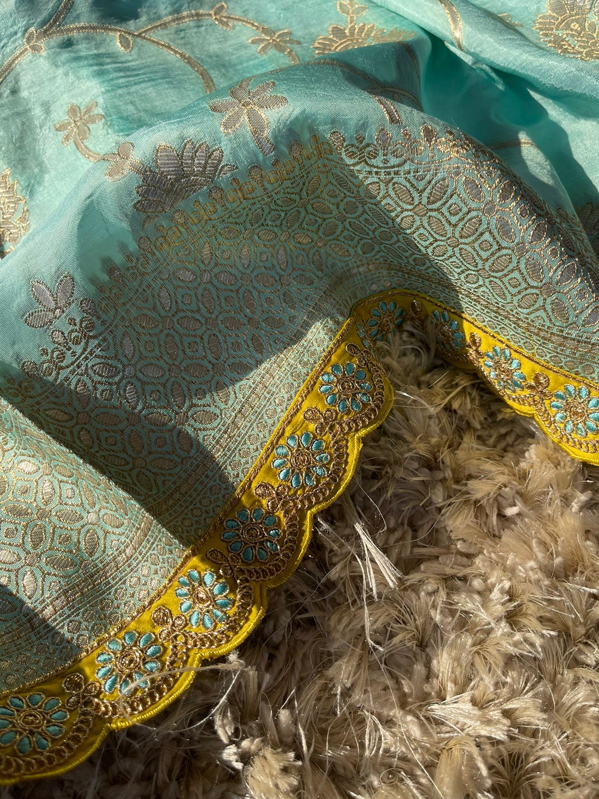 SUHA- SEA BLUE SAREE - Image 9